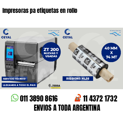 Impresoras pa etiquetas en rollo