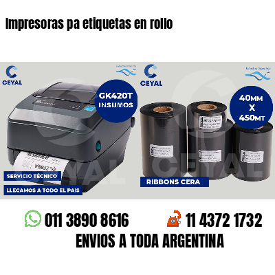 Impresoras pa etiquetas en rollo