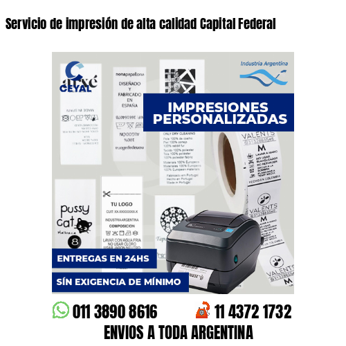 Servicio de impresión de alta calidad Capital Federal