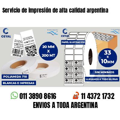 Servicio de impresión de alta calidad argentina