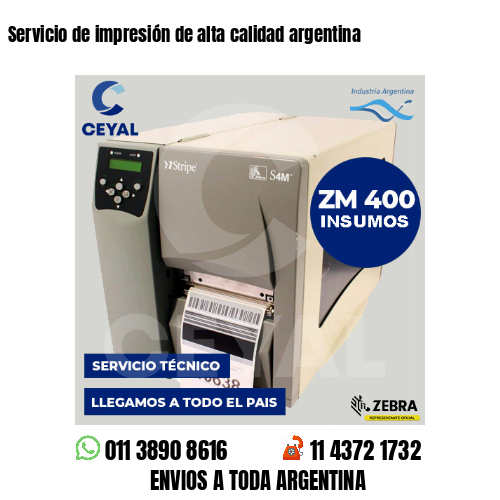 Servicio de impresión de alta calidad argentina