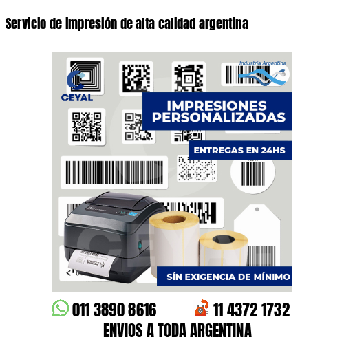 Servicio de impresión de alta calidad argentina