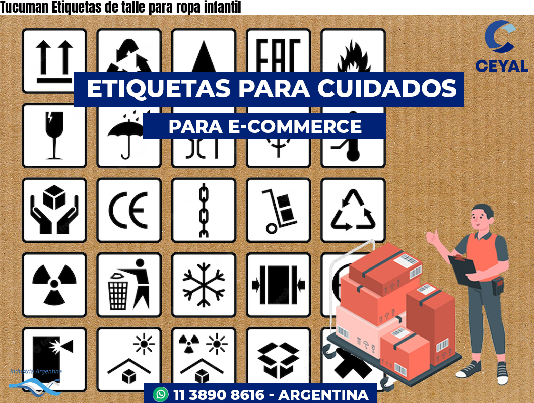 Tucuman Etiquetas de talle para ropa infantil