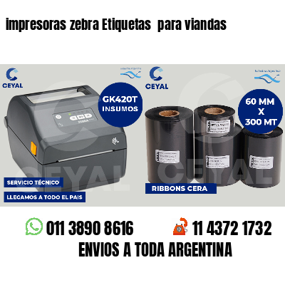 impresoras zebra Etiquetas  para viandas 