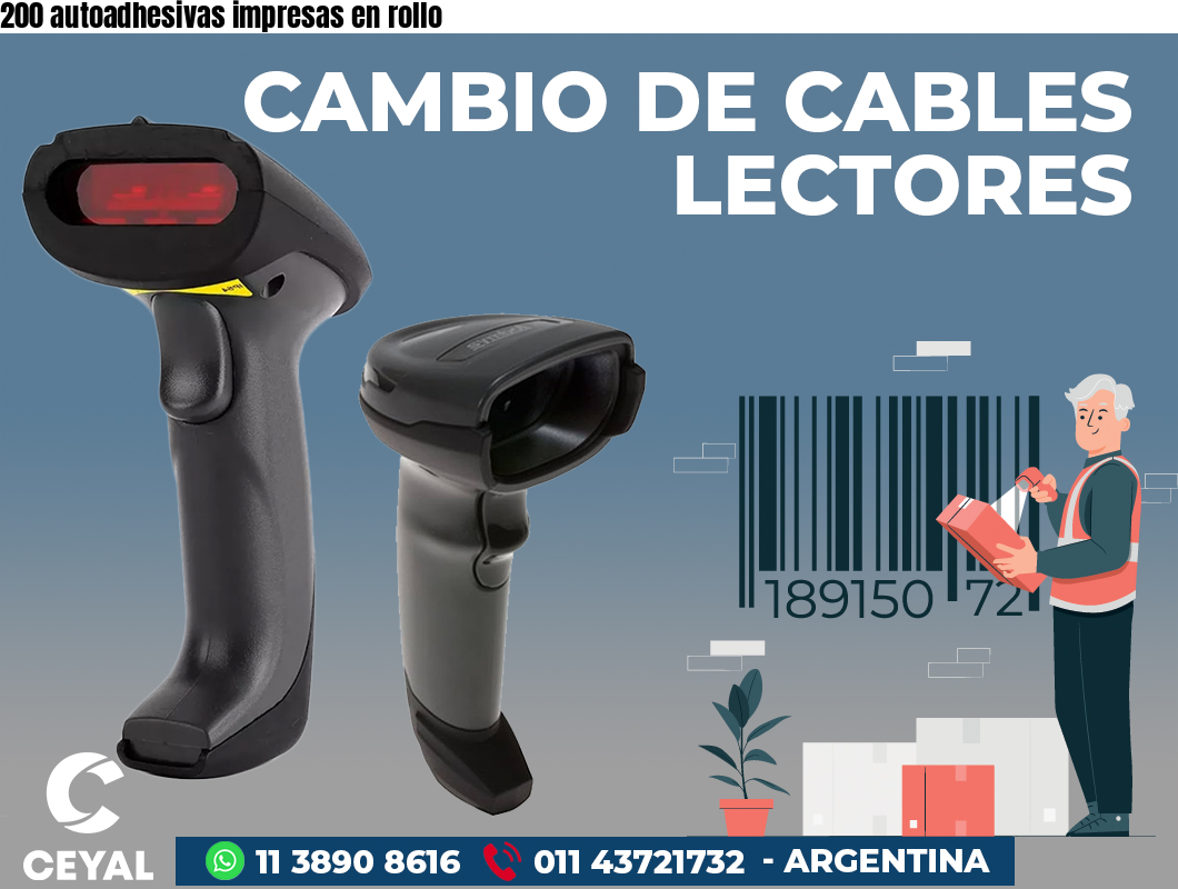 200 autoadhesivas impresas en rollo