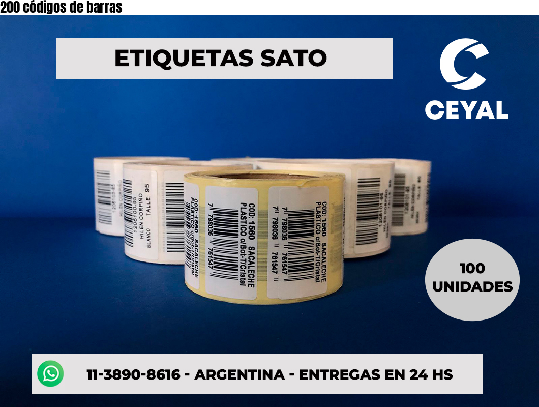 200 códigos de barras