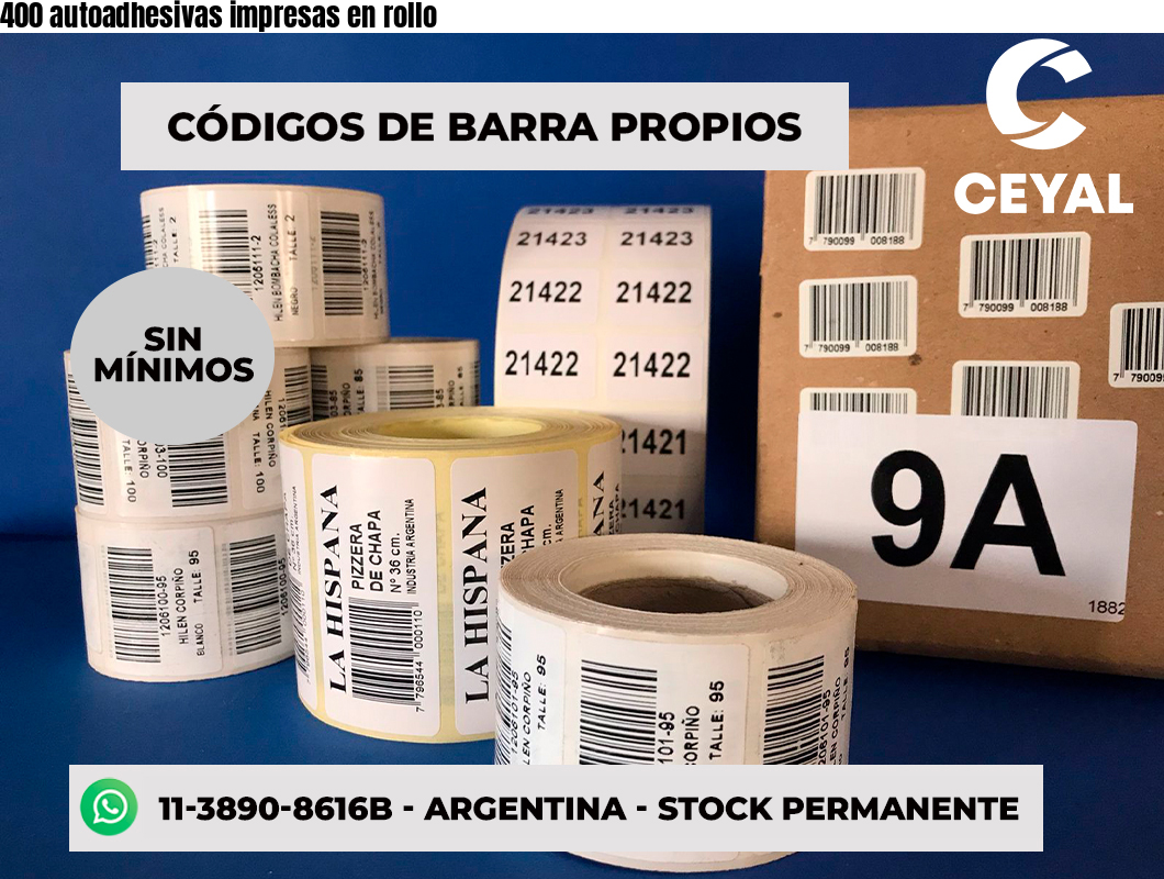 400 autoadhesivas impresas en rollo