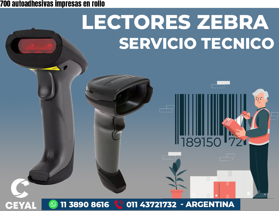 700 autoadhesivas impresas en rollo
