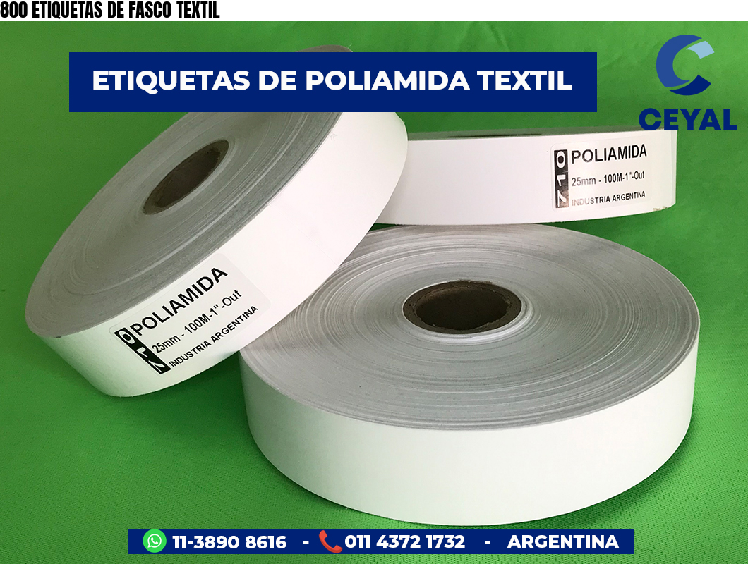 800 ETIQUETAS DE FASCO TEXTIL