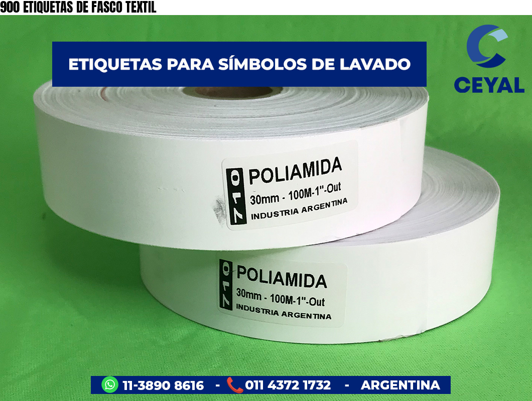 900 ETIQUETAS DE FASCO TEXTIL