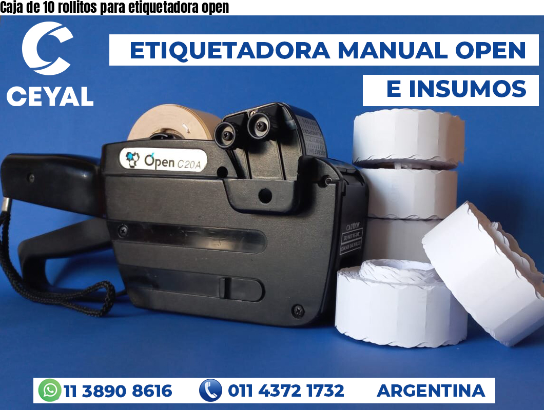 Caja de 10 rollitos para etiquetadora open