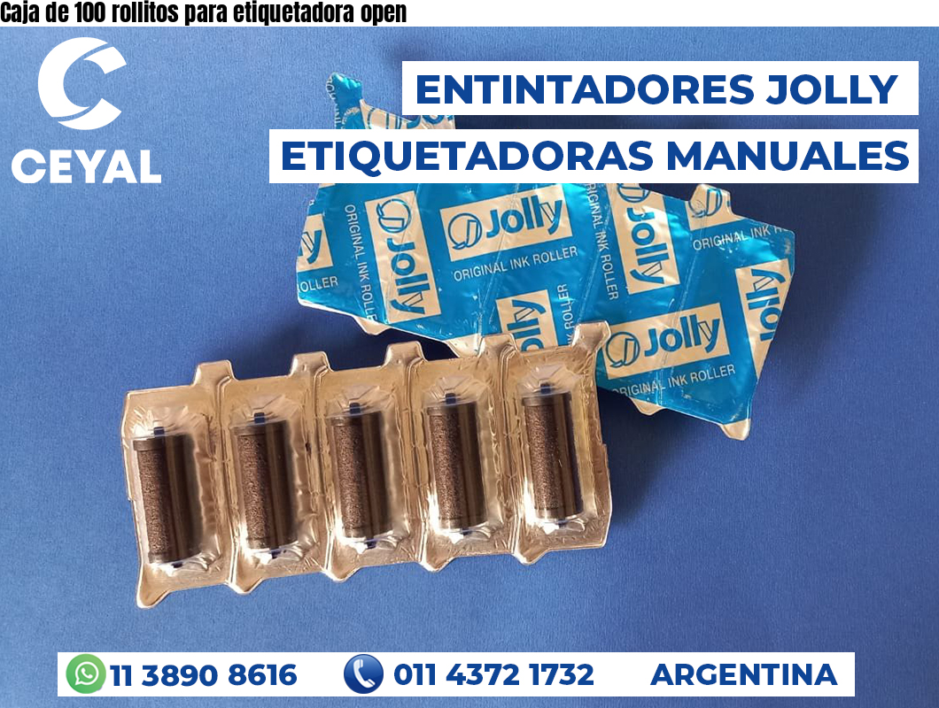 Caja de 100 rollitos para etiquetadora open