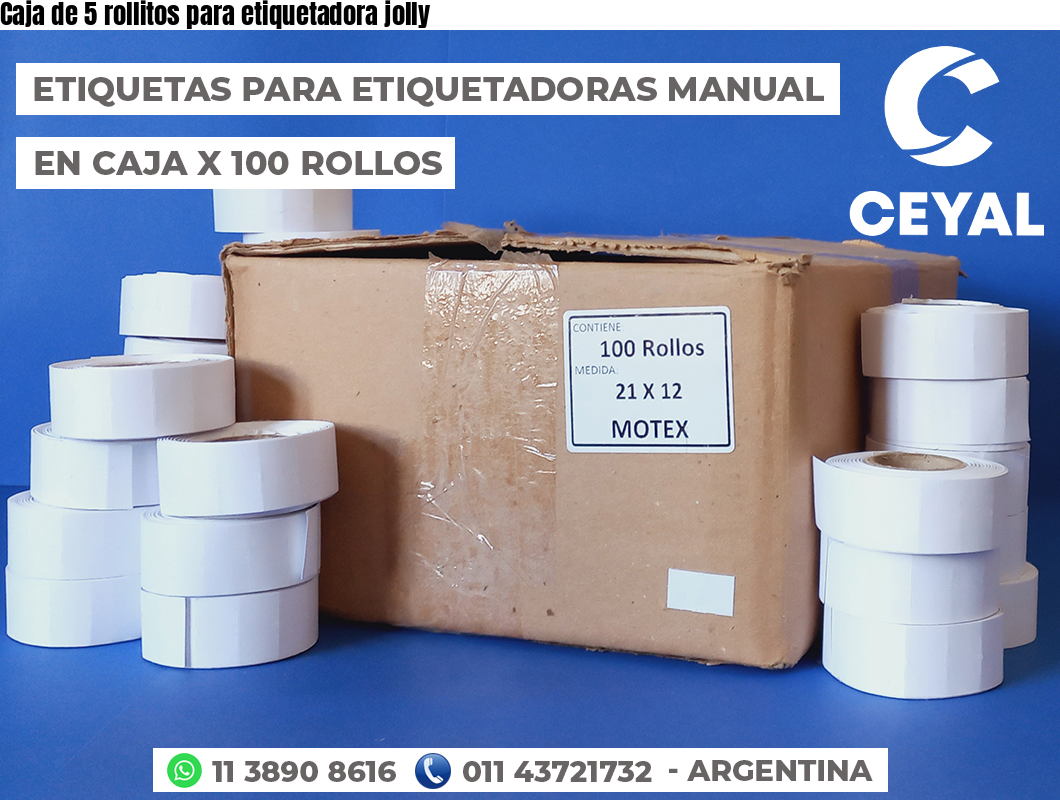 Caja de 5 rollitos para etiquetadora jolly
