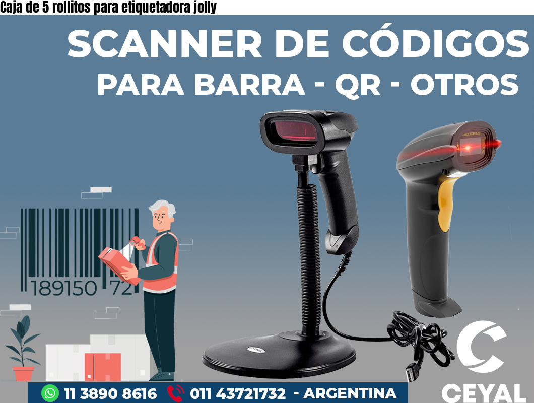 Caja de 5 rollitos para etiquetadora jolly