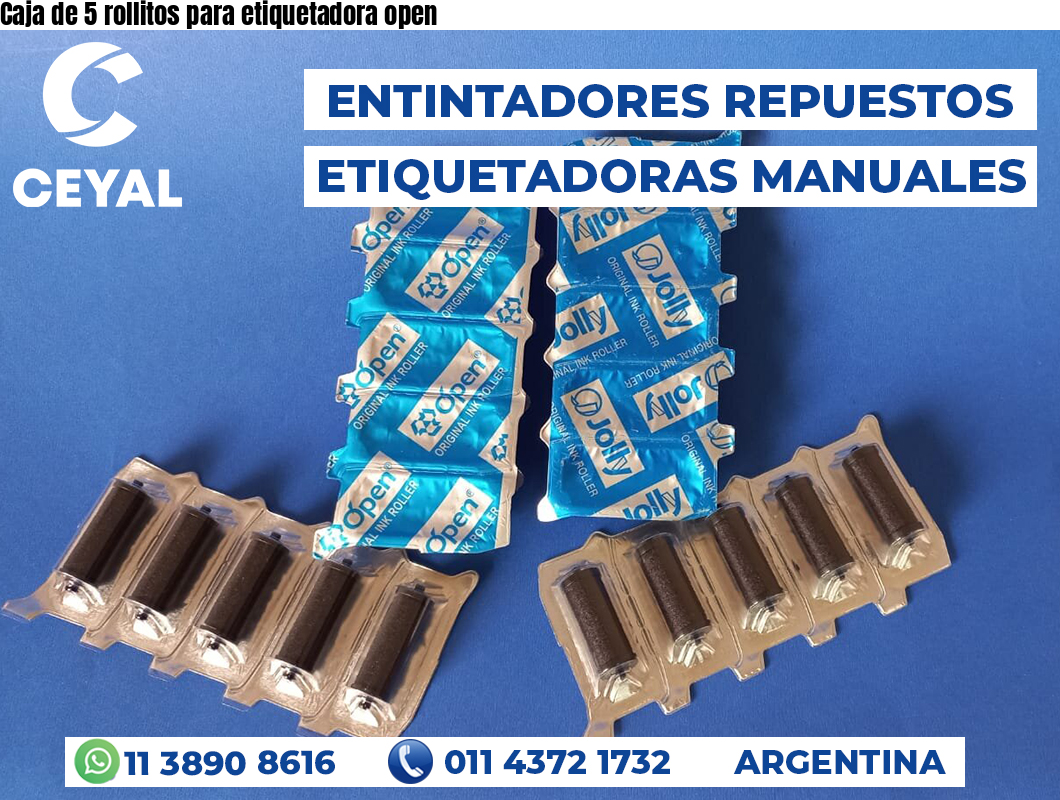 Caja de 5 rollitos para etiquetadora open