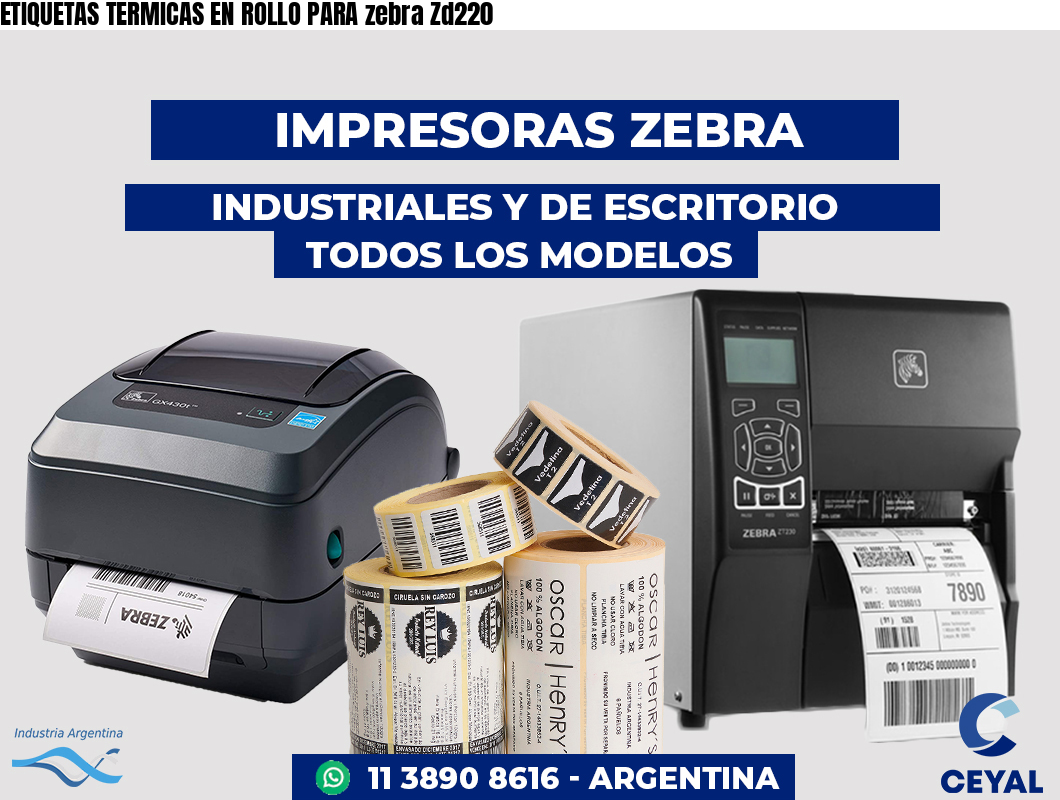 ETIQUETAS TERMICAS EN ROLLO PARA zebra Zd220
