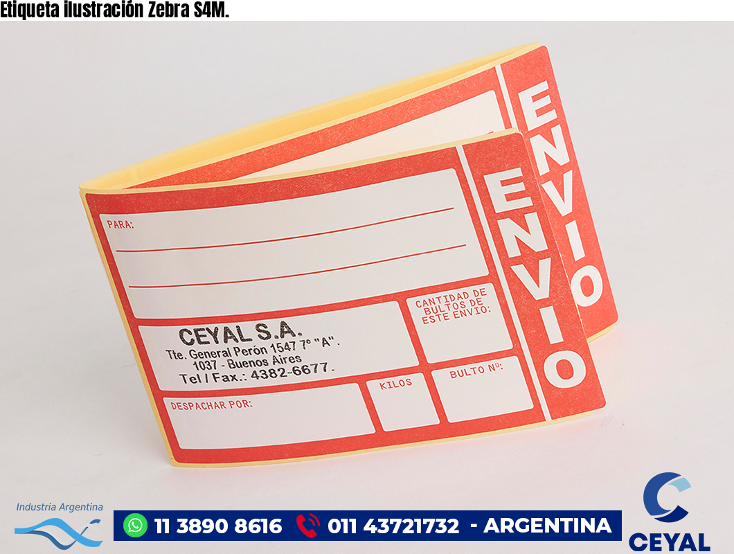 Etiqueta ilustración Zebra S4M.