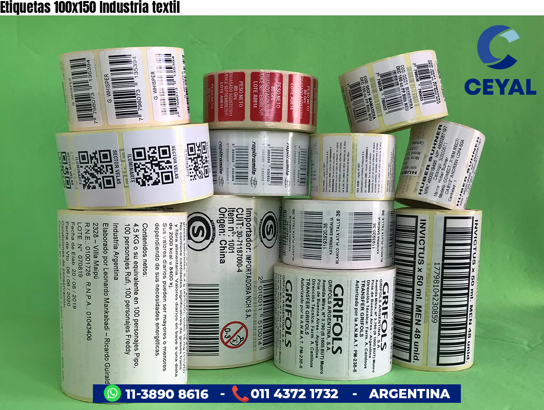 Etiquetas 100x150 Industria textil