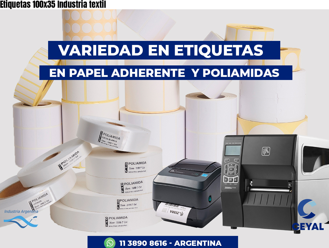 Etiquetas 100x35 Industria textil