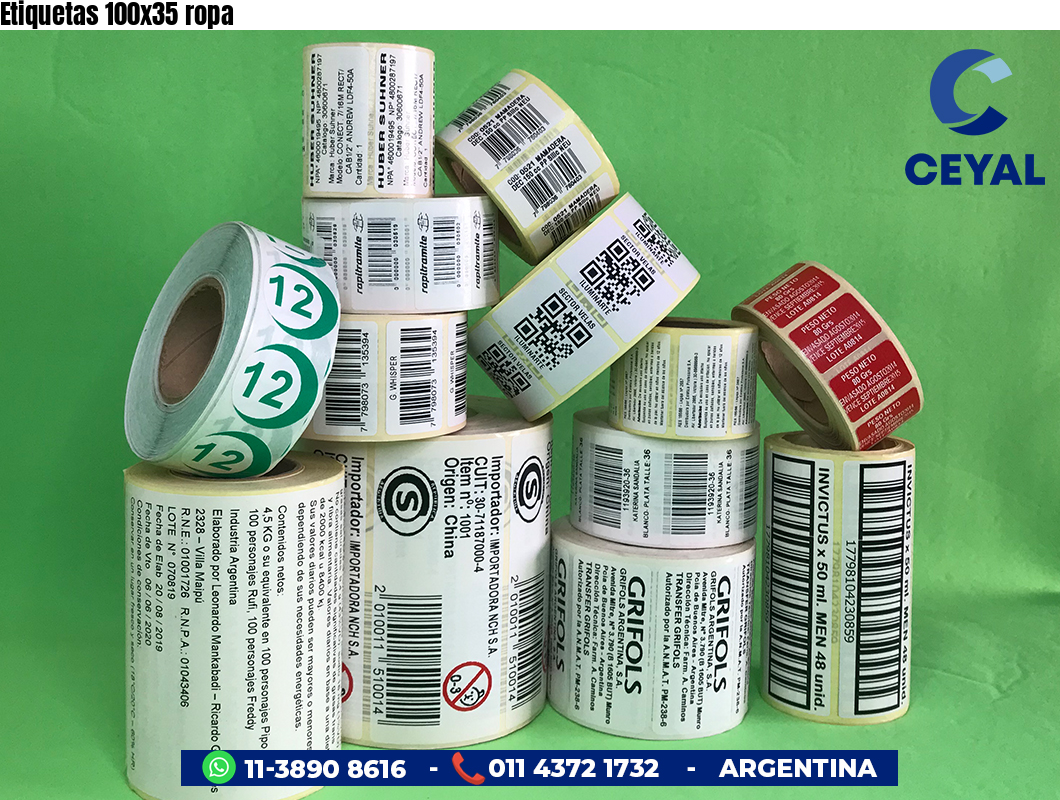 Etiquetas 100x35 ropa