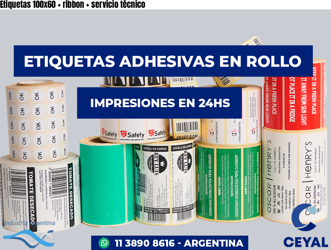 Etiquetas 100x60 ribbon servicio técnico