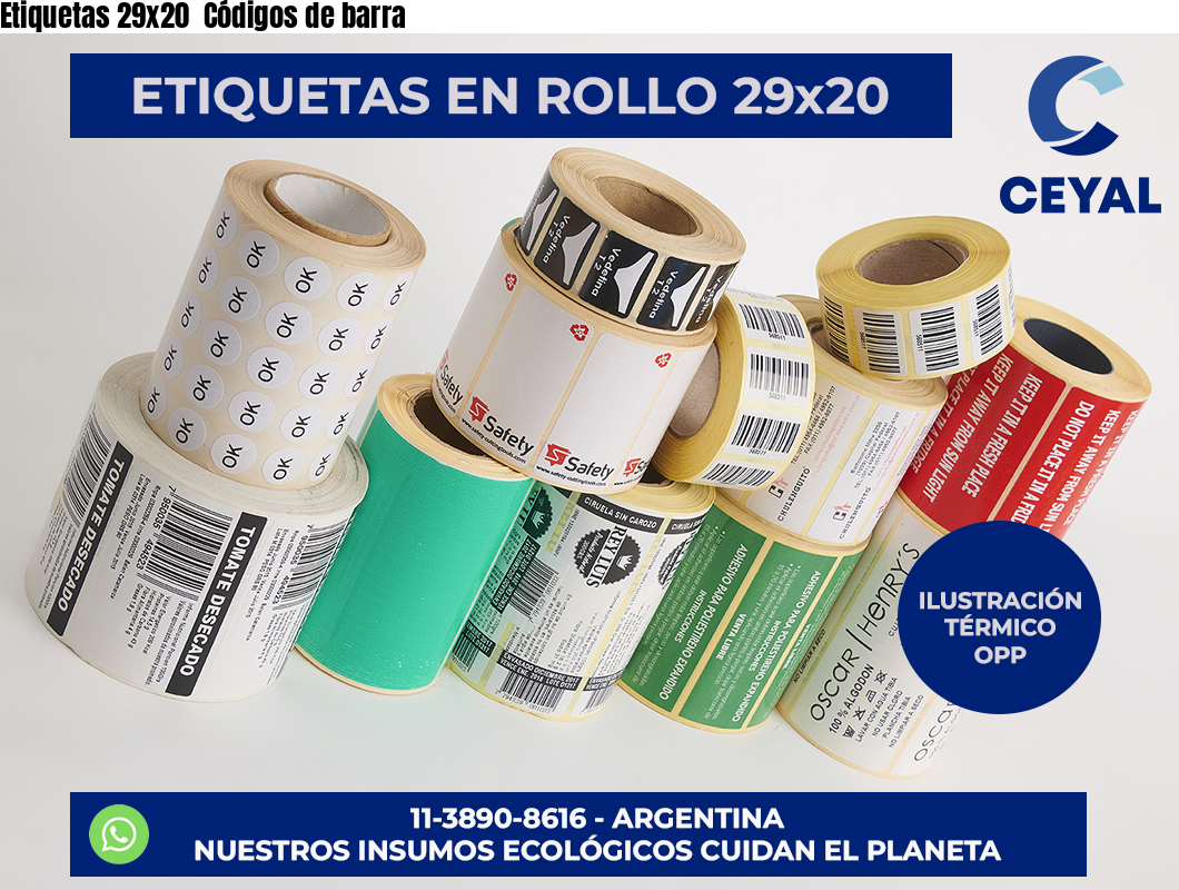 Etiquetas 29×20  Códigos de barra