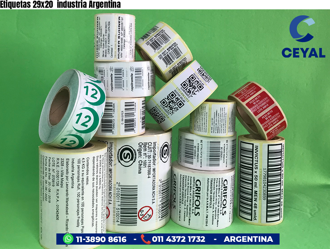 Etiquetas 29x20 industria Argentina