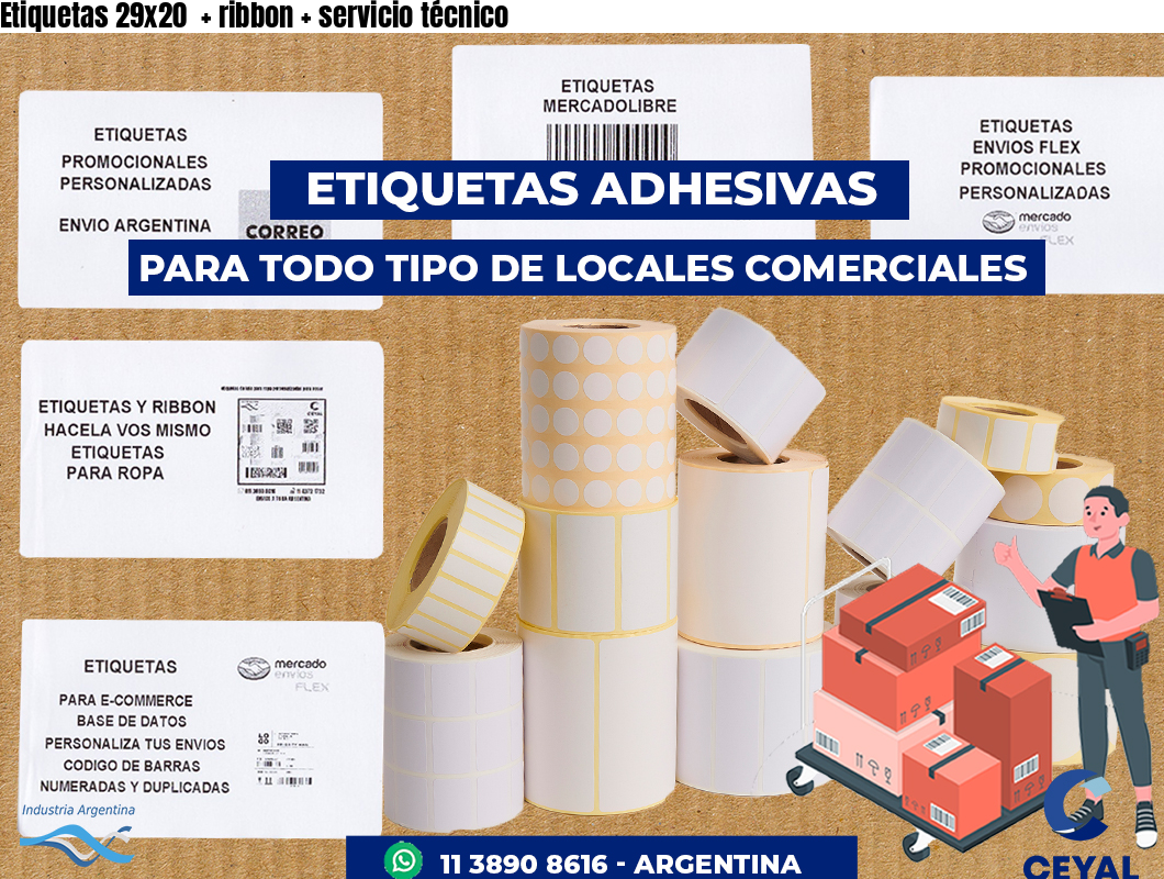 Etiquetas 29x20 ribbon servicio técnico