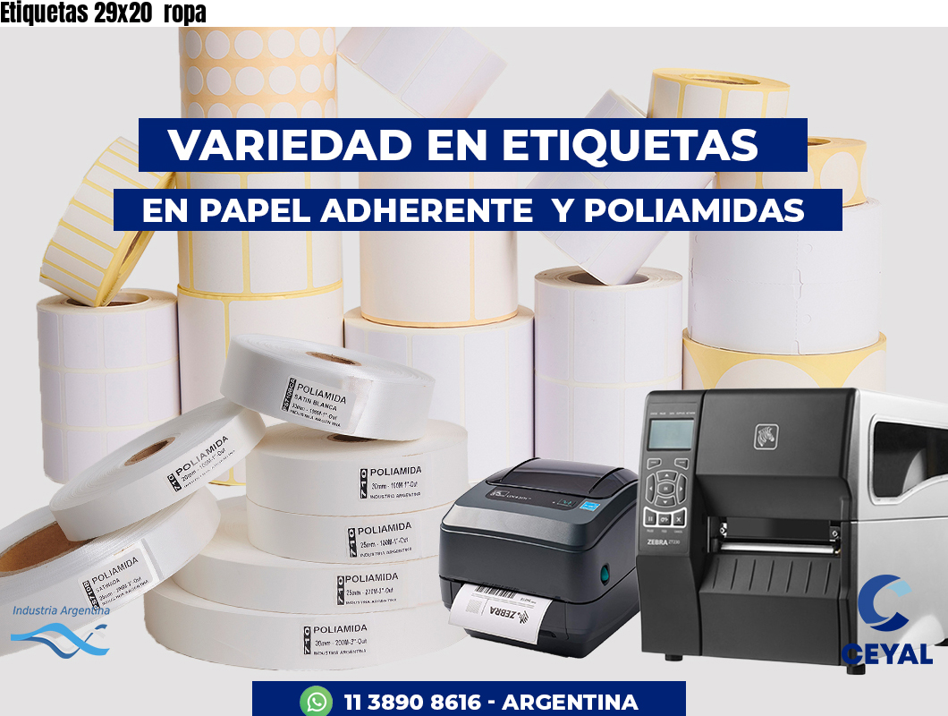Etiquetas 29x20  ropa