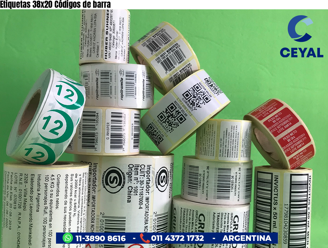 Etiquetas 38x20 Códigos de barra