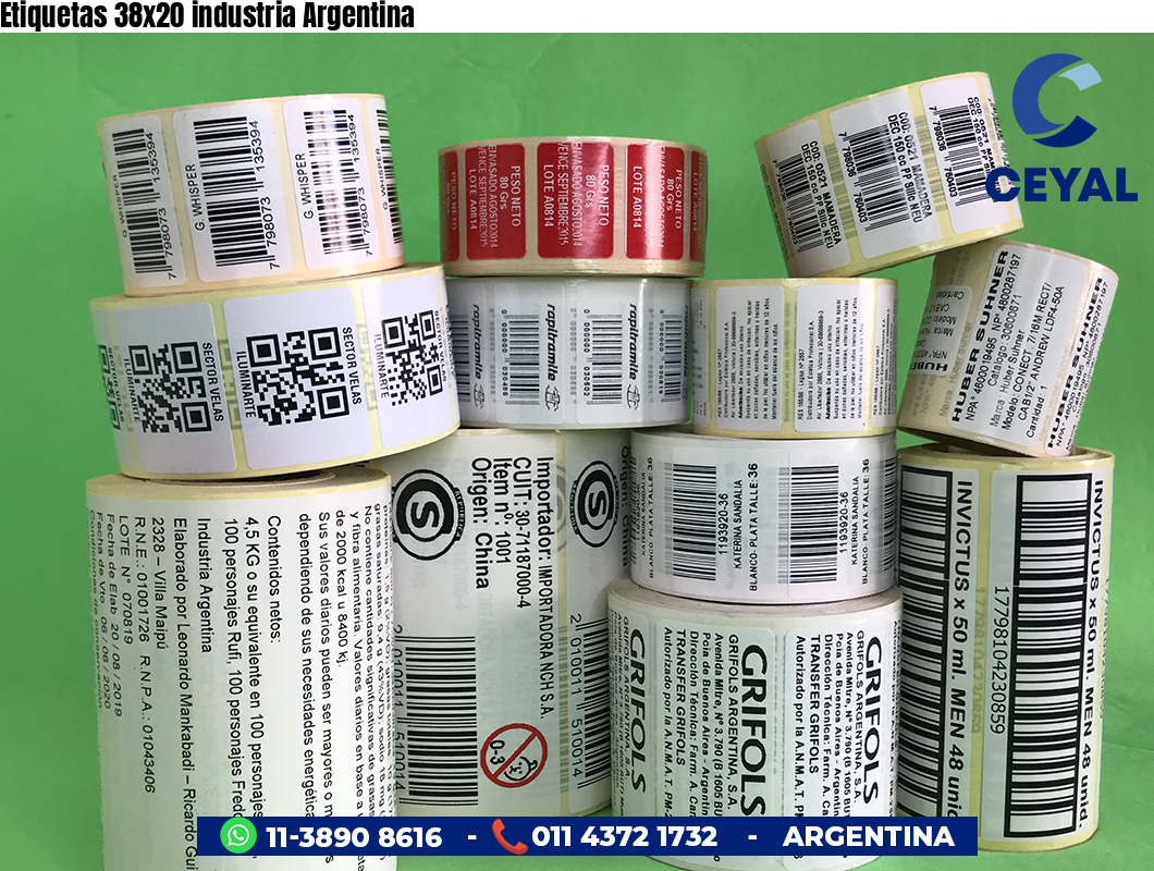 Etiquetas 38x20 industria Argentina