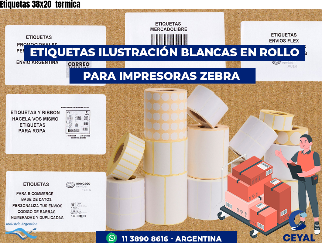 Etiquetas 38x20 termica