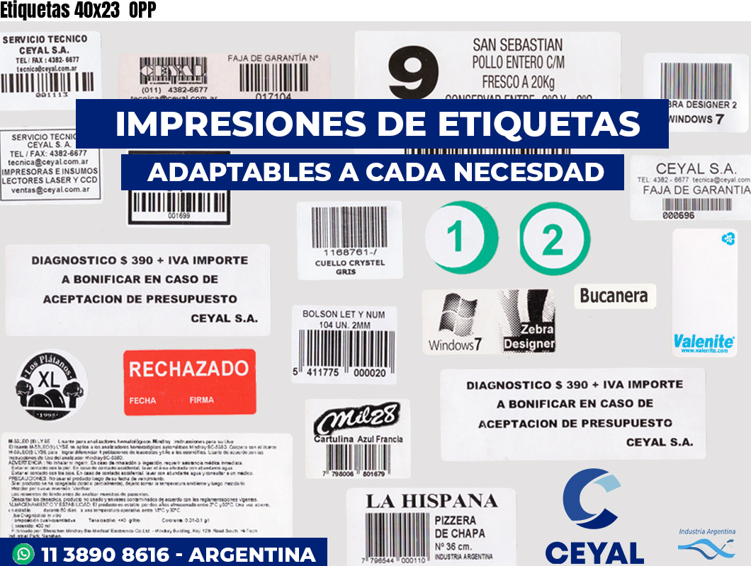 Etiquetas 40x23 OPP