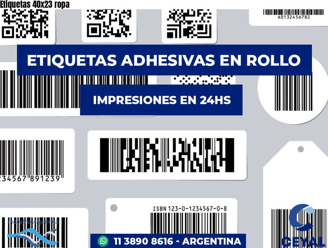 Etiquetas 40x23 ropa