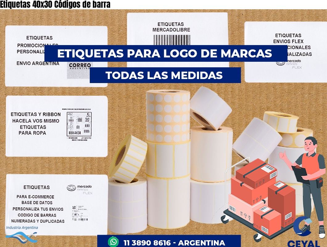 Etiquetas 40x30 Códigos de barra