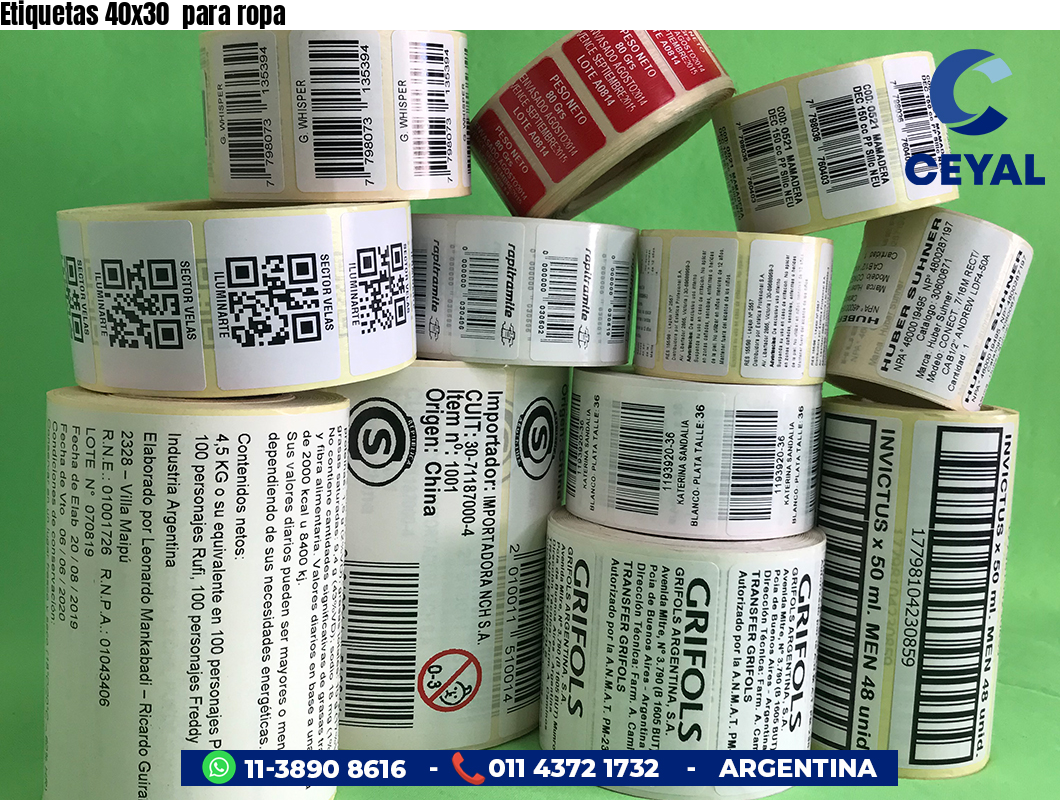 Etiquetas 40x30 para ropa