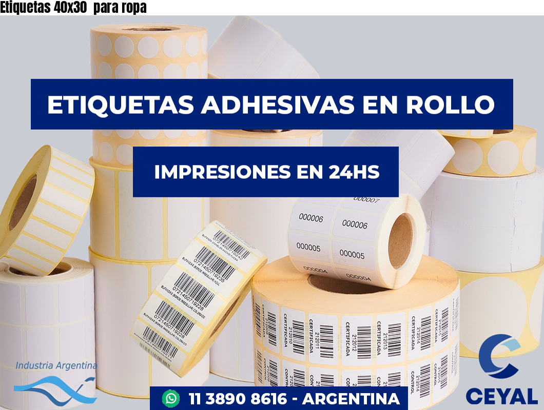 Etiquetas 40x30 para ropa