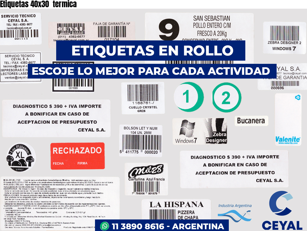 Etiquetas 40x30 termica