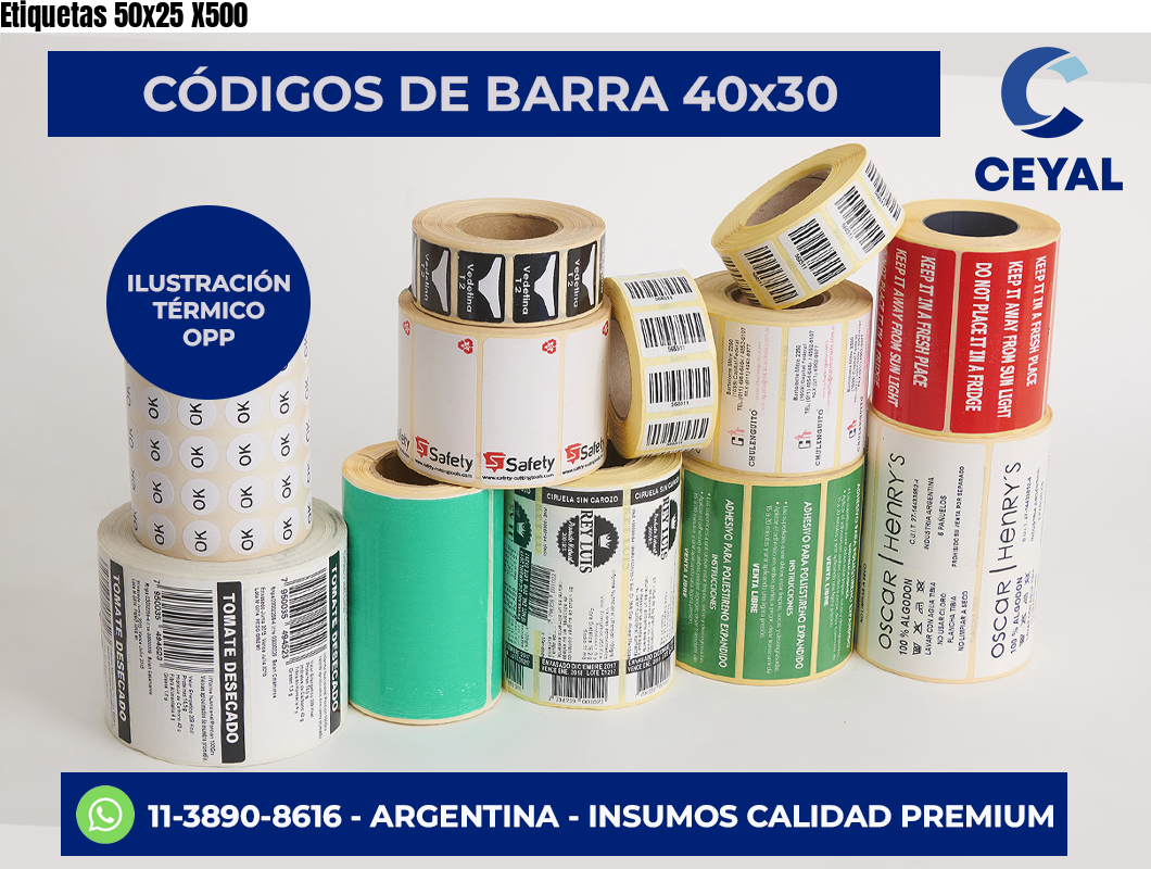 Etiquetas 50x25 X500