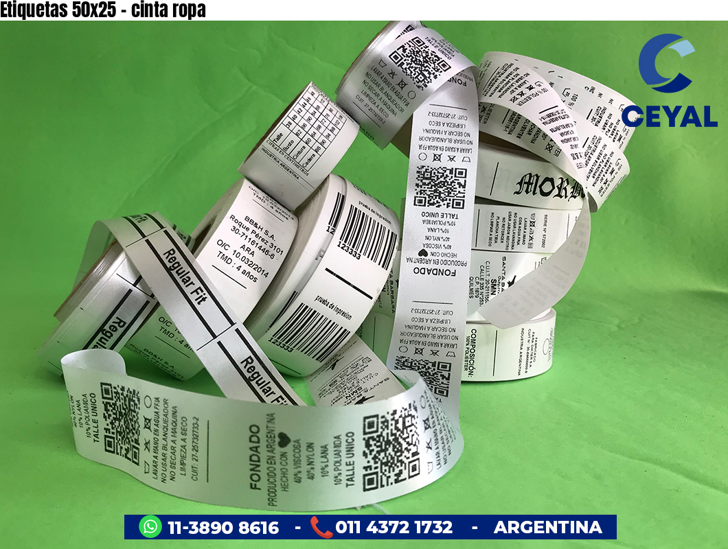Etiquetas 50x25 - cinta ropa