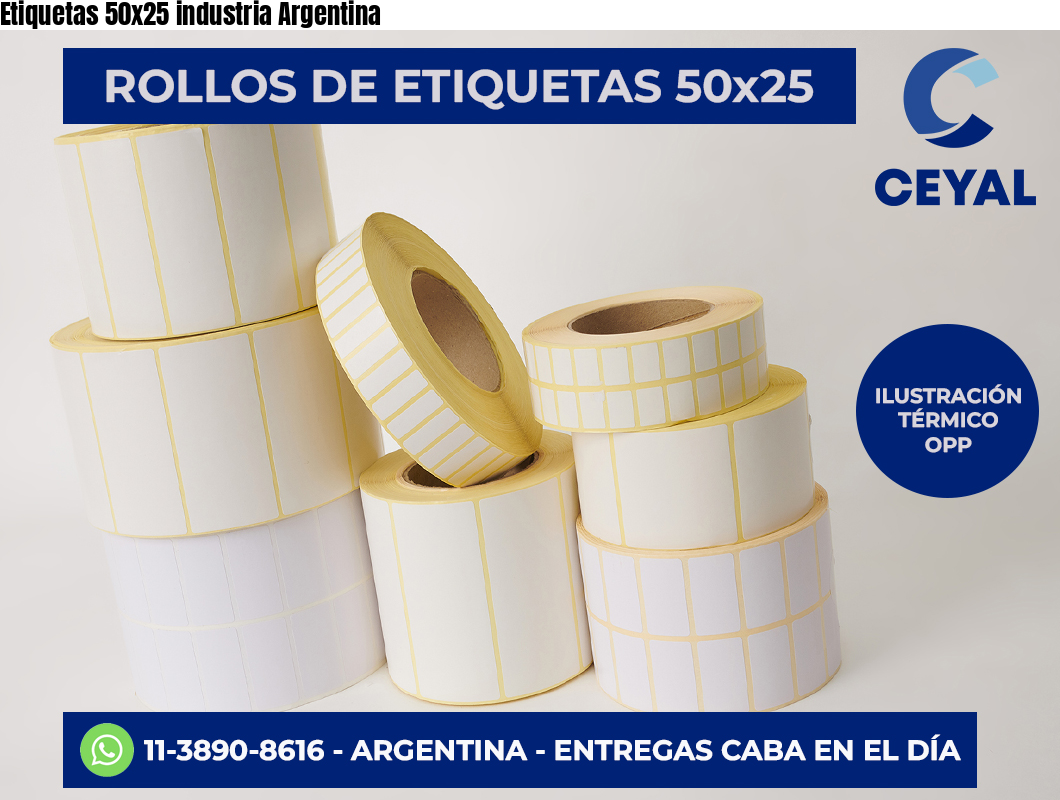 Etiquetas 50x25 industria Argentina