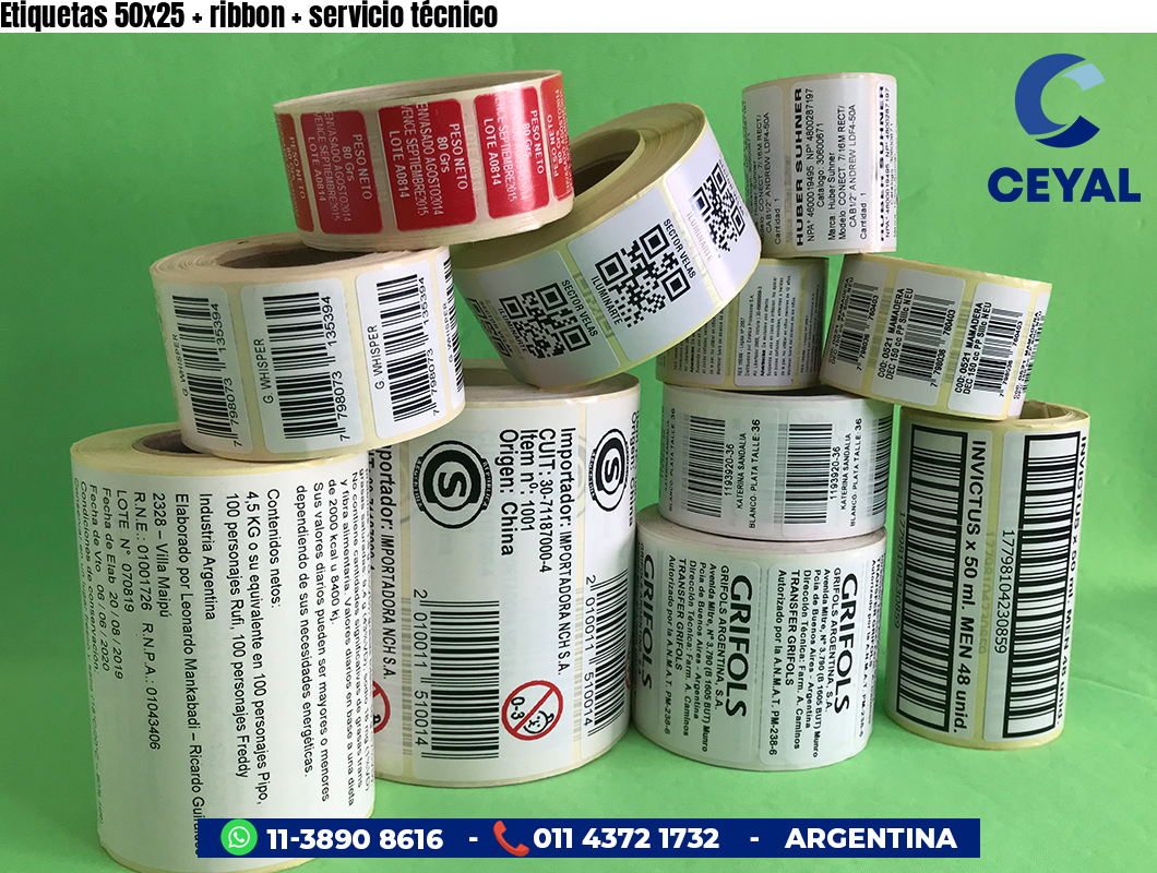Etiquetas 50x25   ribbon   servicio técnico