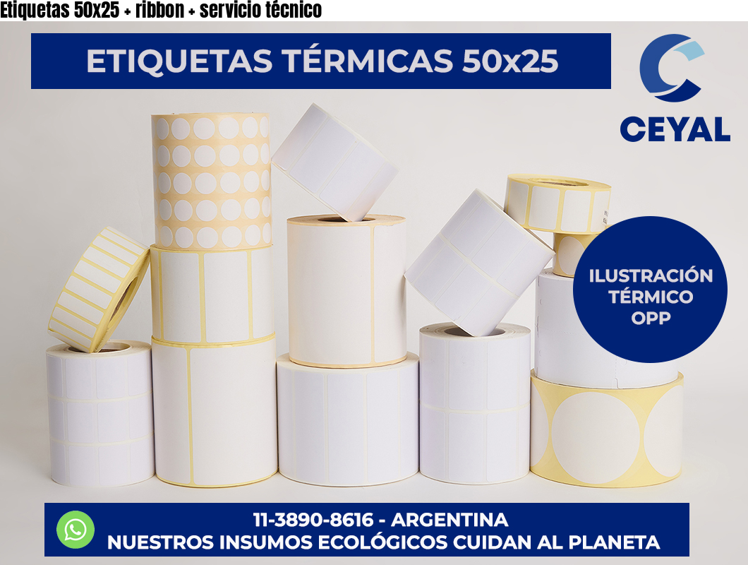 Etiquetas 50x25 ribbon servicio técnico