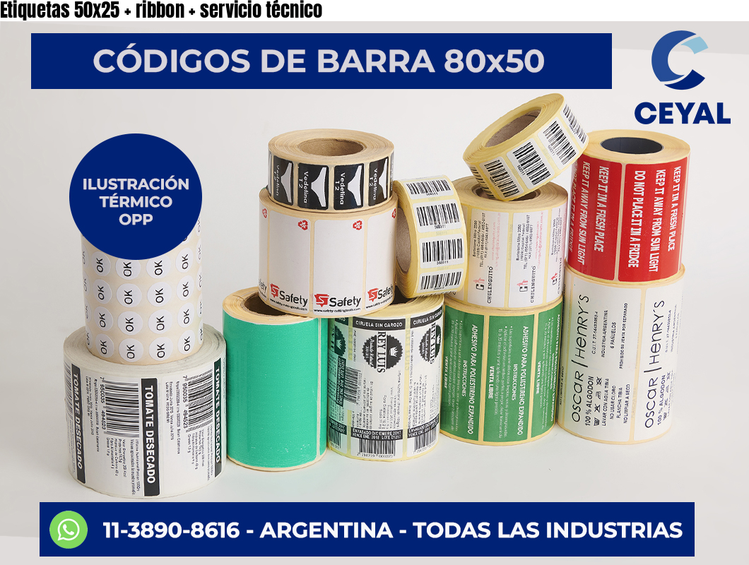 Etiquetas 50x25 ribbon servicio técnico