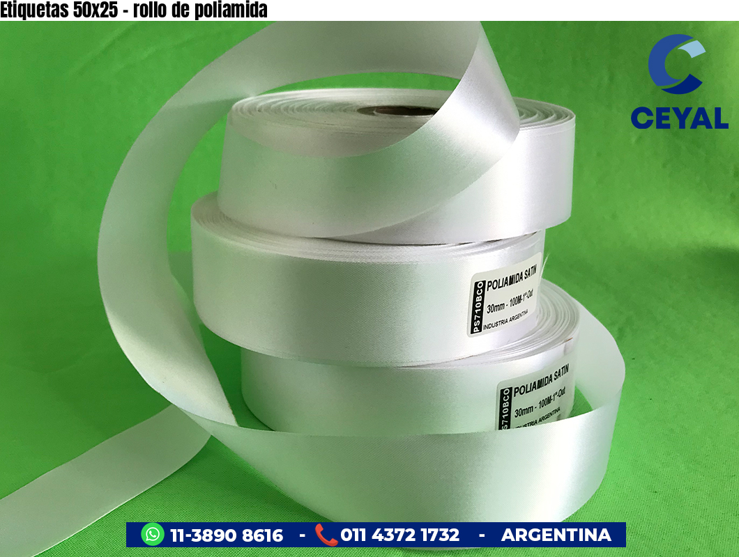 Etiquetas 50x25 - rollo de poliamida