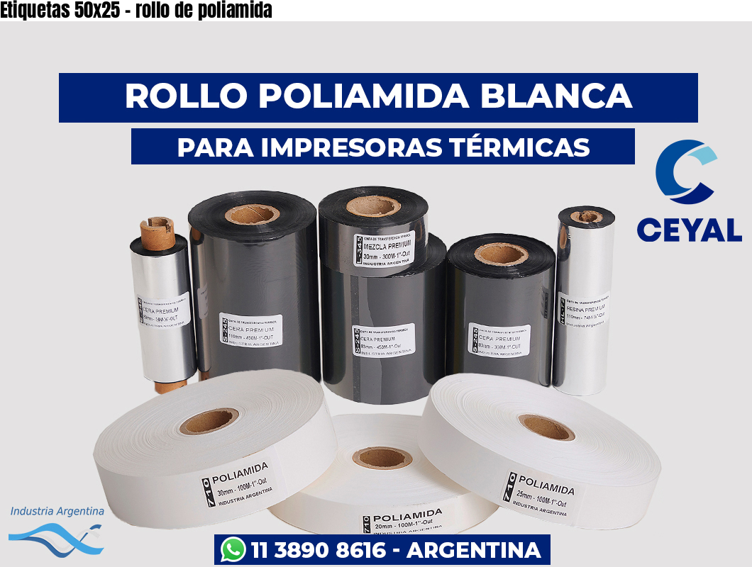 Etiquetas 50×25 – rollo de poliamida
