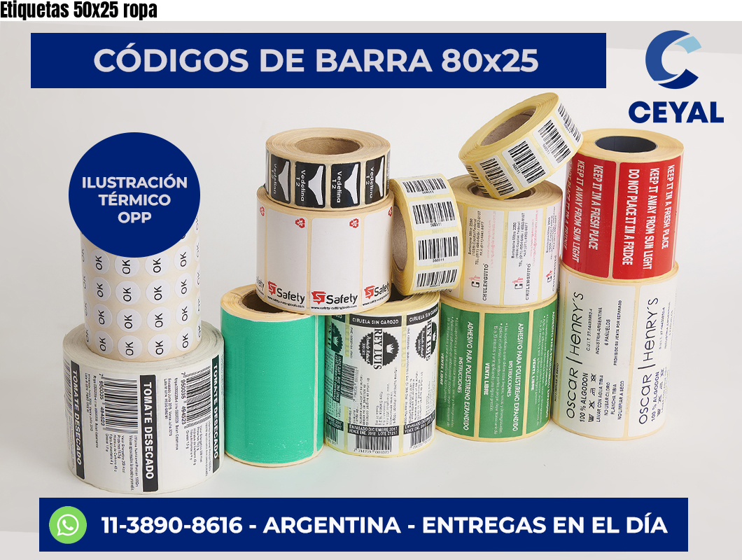 Etiquetas 50x25 ropa