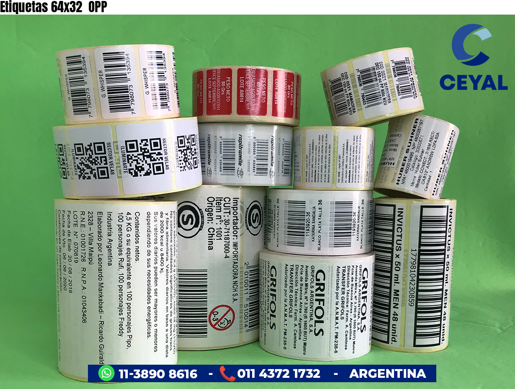 Etiquetas 64x32 OPP