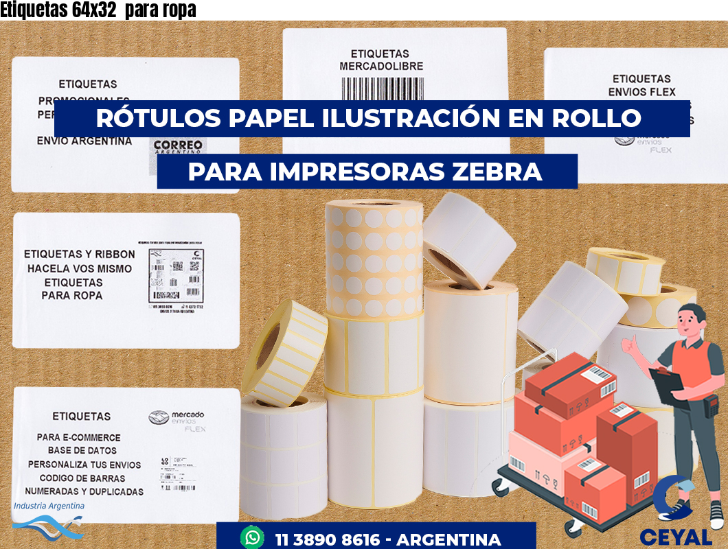 Etiquetas 64x32  para ropa