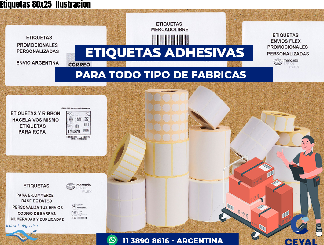 Etiquetas 80x25 Ilustracion